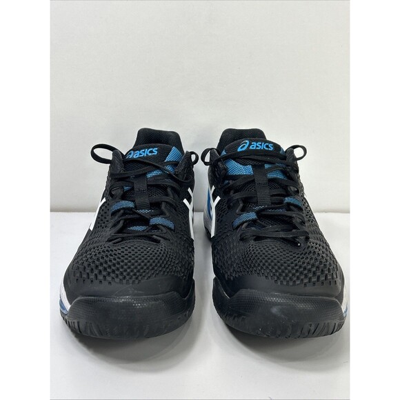Asics Gel-Resolution 9 Sneakers Shoes Sz 13 Black White Blue 1041A330 Tennis